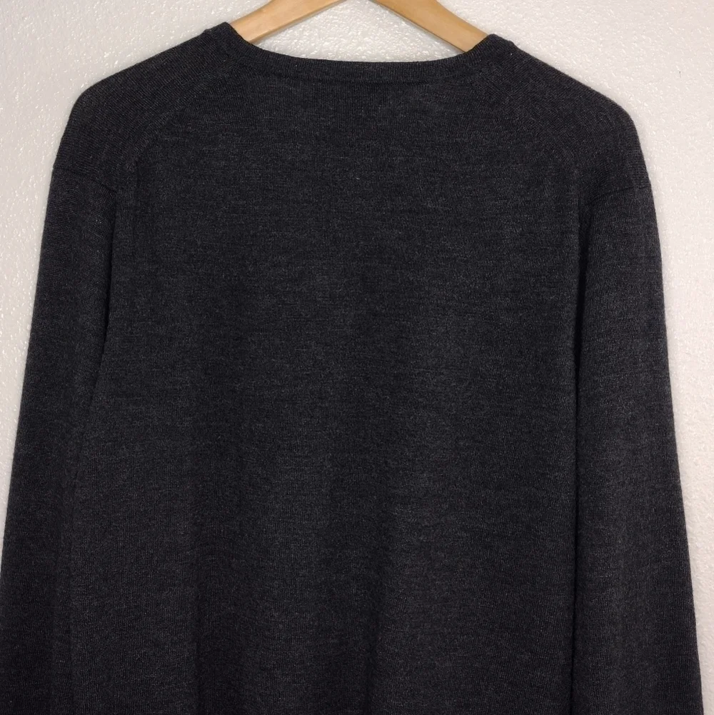 J. Crew Italian Merino Wool Men's Pullover Long Sleeve V-Neck Sweater Size XL